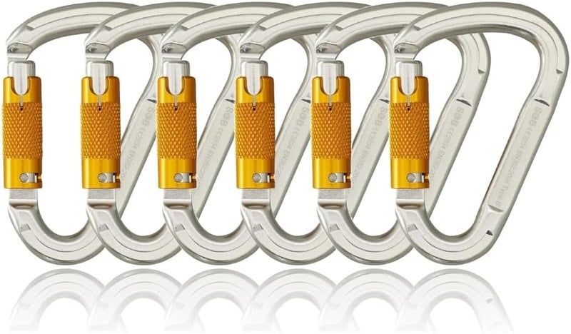 SOB Auto Locking Climbing Carabiner Clips,Heavy Duty Asymmetrical Carabiner Connector Used for Rappelling Gear Rescue Outdoor Projects Dog Leash - Image 1